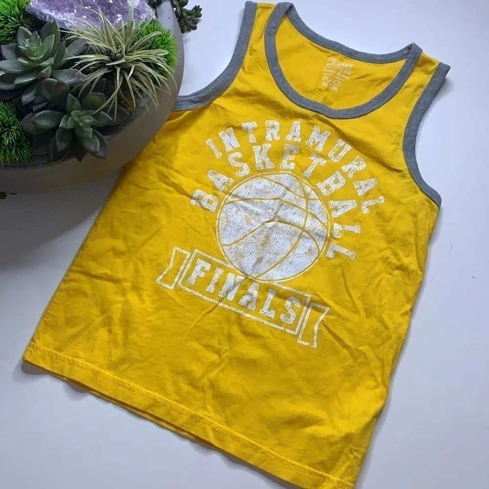Children’s place yellow basketball finals tank top